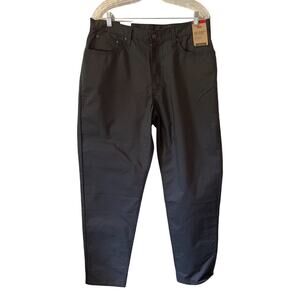 Levis Womens Casual Pants Size 33 Black Twill Pockets High Rise Mom Straight NWT